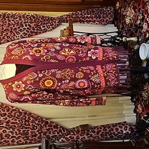 Isaac Mizrahi XL fringed open cardigan EUC